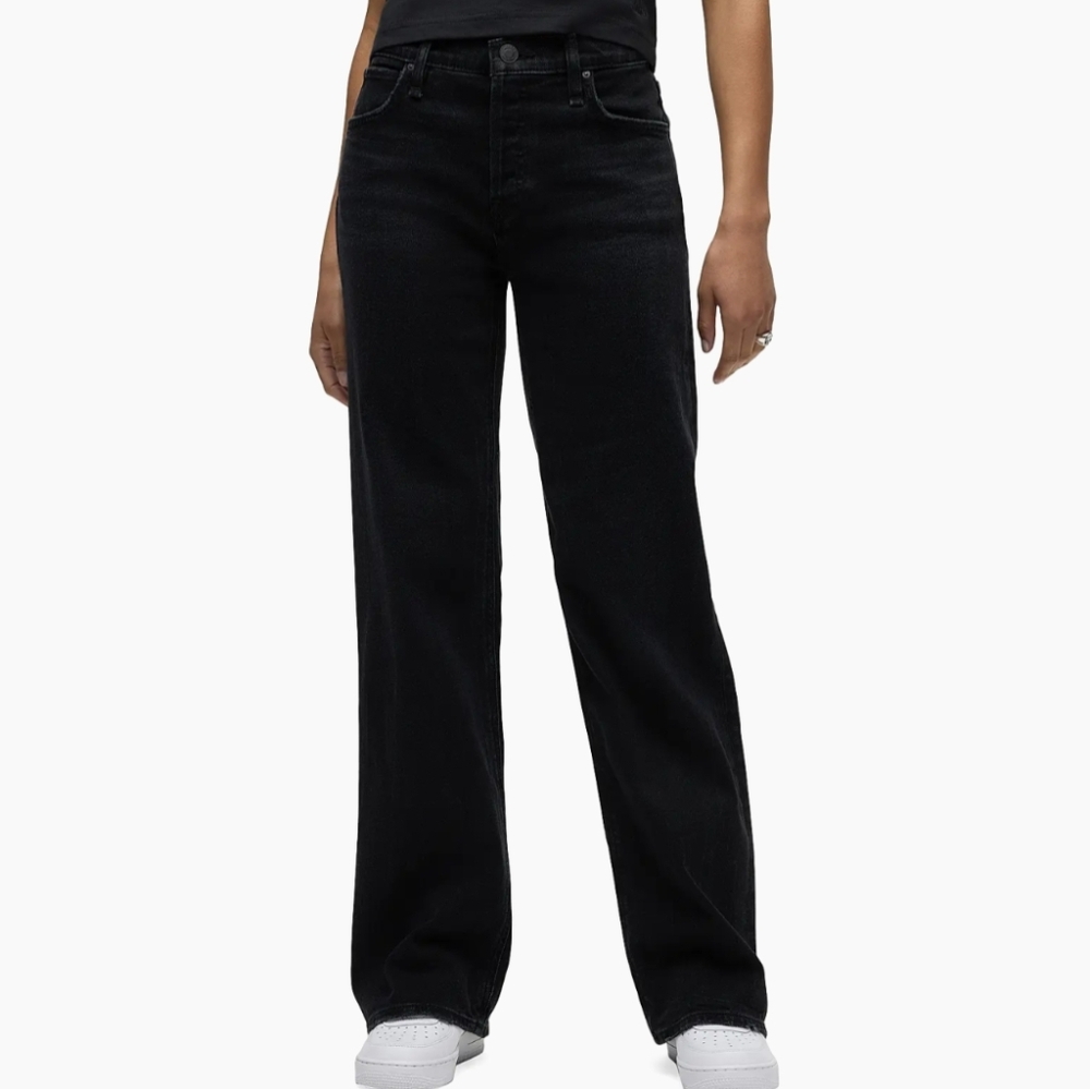 Hudson Rosie High Rise Wide Leg Stretch Jean In Fabulous Black Sz 32
